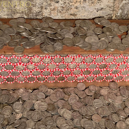 VINTAGE RED & WHITE BANK ROLL WITH A SILVER DIME Wholesale Wheat Cents