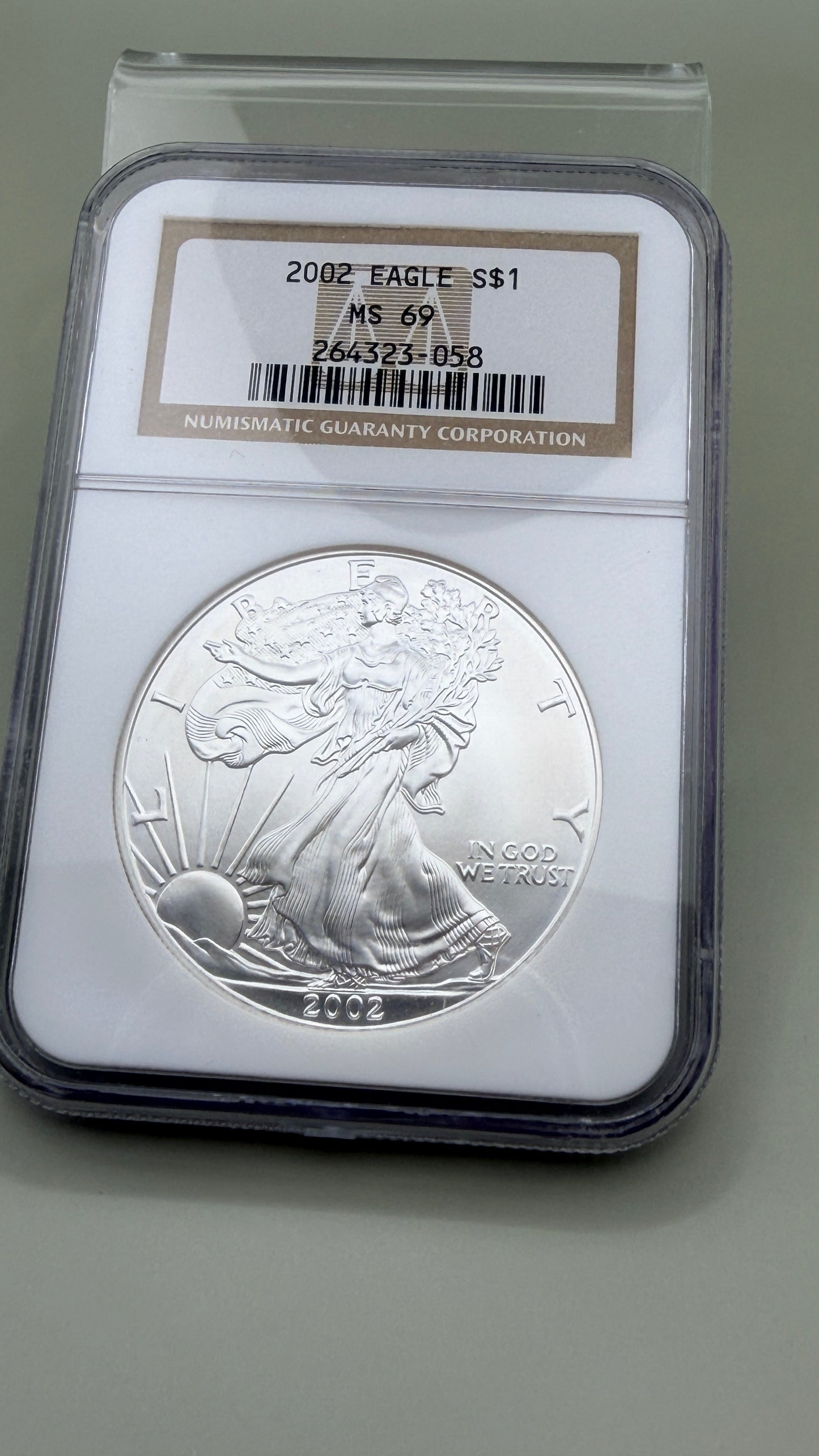 2002 Silver Eagle MS69 Brown Label