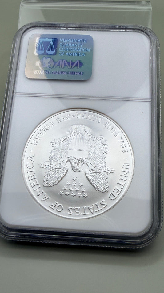 2002 Silver Eagle MS69 Brown Label