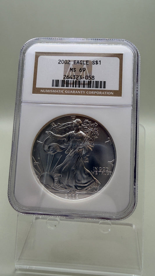 2002 Silver Eagle MS69 Brown Label