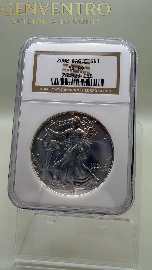2002 Silver Eagle MS69 Brown Label Genventro