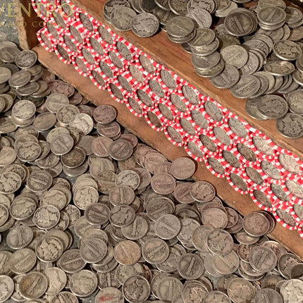 VINTAGE RED & WHITE BANK ROLL WITH A SILVER DIME Wholesale Wheat Cents