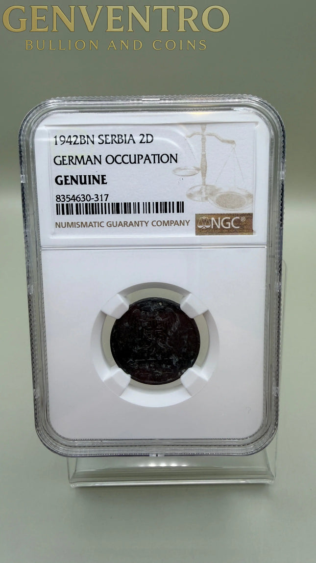 1942 Serbia 2D German Occupation NGC Genuine Genventro