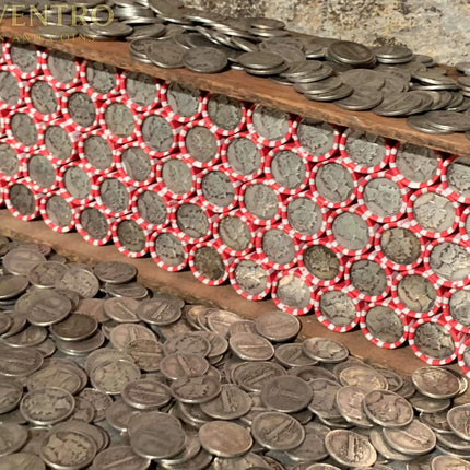 VINTAGE RED & WHITE BANK ROLL WITH A SILVER DIME Wholesale Wheat Cents