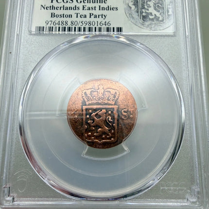 Genuine Boston Tea Party 1795-1840 Duit Netherlands East Indies Coin PCGS Genventro