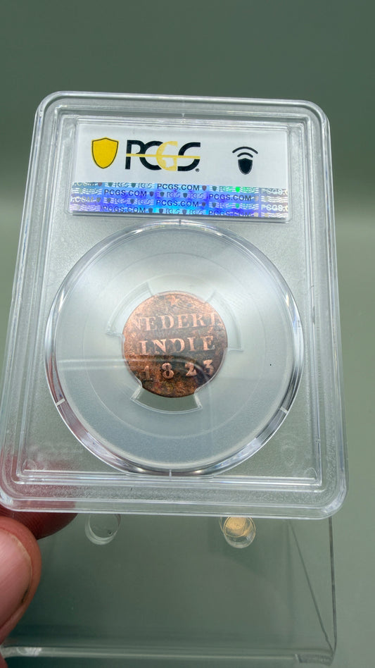 Genuine Boston Tea Party 1795-1840 Duit Netherlands East Indies Coin PCGS