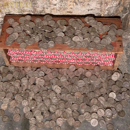 VINTAGE RED & WHITE BANK ROLL WITH A SILVER DIME Wholesale Wheat Cents