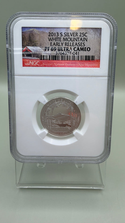 2013-S Silver White Mountain Early Release Quarter - NGC PF69 Ultra Cameo