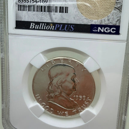 1959 Franklin Half Dollar MS63 Original Bag Fragment Genventro