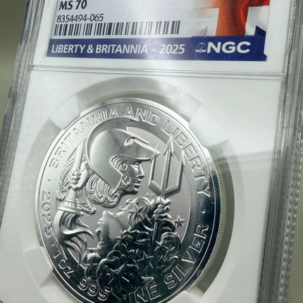 2025 Britannia & Liberty 1 oz Silver Coin NGC First Release MS 70 Genventro