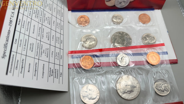 1987  D & P Proof Set U.S. Mint Original Government Packaging Genventro