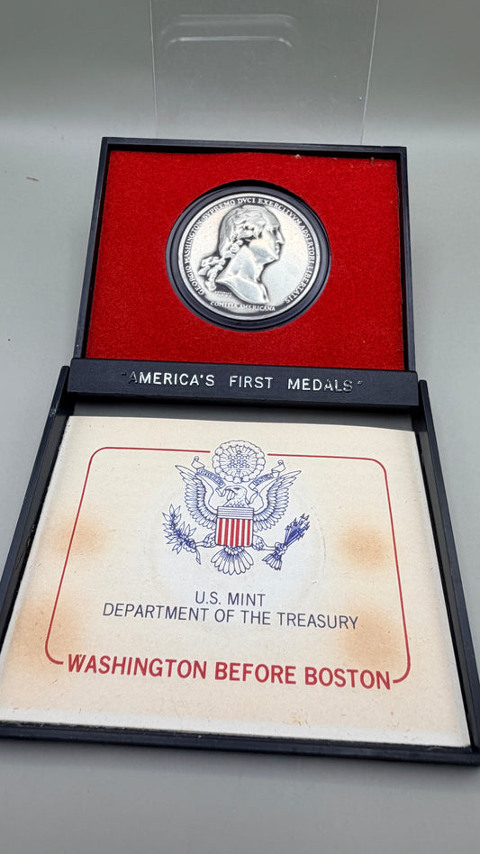 WASHINGTON BEFORE BOSTON Pewter America's First Medals Series In Original Box