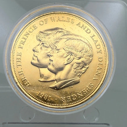 1981 Coin Elizabeth II D.G.REG.F.D HRH The Prince of Wales & Lady Diana Spencer Great Britain Crown Coin The Royal Wedding Genventro