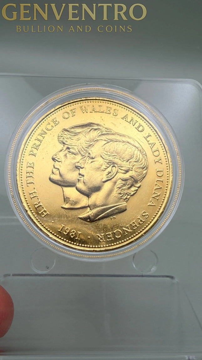 1981 Coin Elizabeth II D.G.REG.F.D HRH The Prince of Wales & Lady Diana Spencer Great Britain Crown Coin The Royal Wedding Genventro