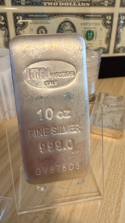 ITAL PREZIOSI ITALY 10 oz .999 Fine Silver Bar