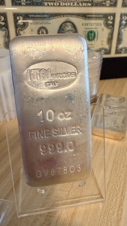 ITAL PREZIOSI ITALY 10 oz .999 Fine Silver Bar