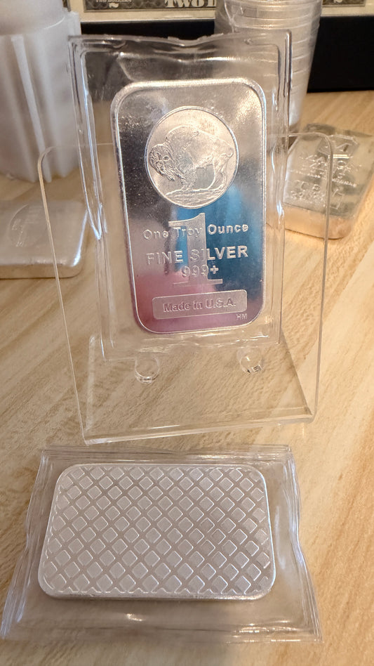 1 oz Silver Buffalo Bar - American Made .999 Pure Silver Bar