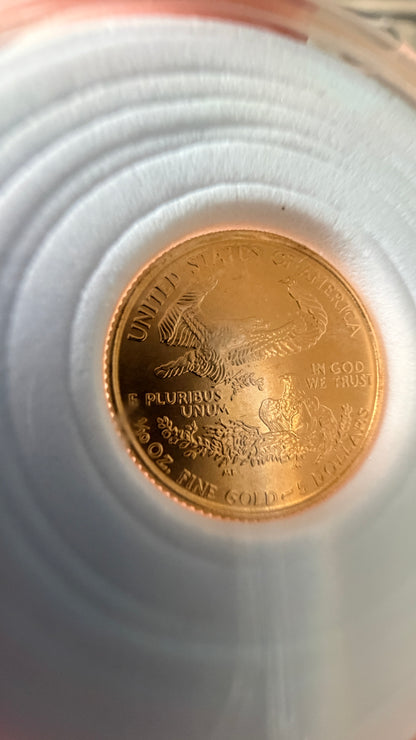 1999 $5 Gold American Eagle 1/10 Oz Au999.9 Gold BU