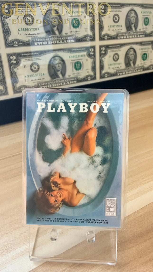 Playboy Playmate Issue April 1971 in 1 Grain Silver Bar Card Genventro