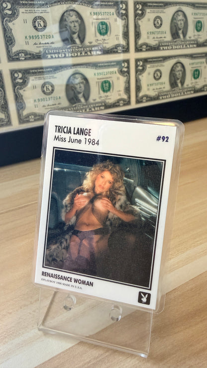 Playboy Playmate Tricia Lange in 1 Grain Silver Bar Card