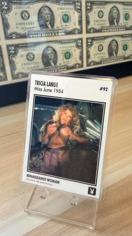 Playboy Playmate Tricia Lange in 1 Grain Silver Bar Card