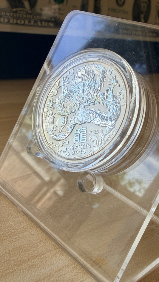 2024 Australia 1/2 oz .9999 Silver Lunar Dragon BU Coin (Series III)