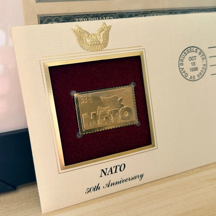 1993 NATO 50th Anniversary Gold Stamp - Sealed Original Letter with Stamp Genventro