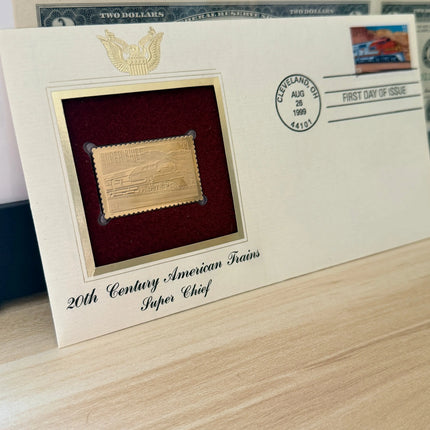 1999 20th Century American Trains Super Chief Gold Stamp - Sealed Original Letter with Stamp Genventro
