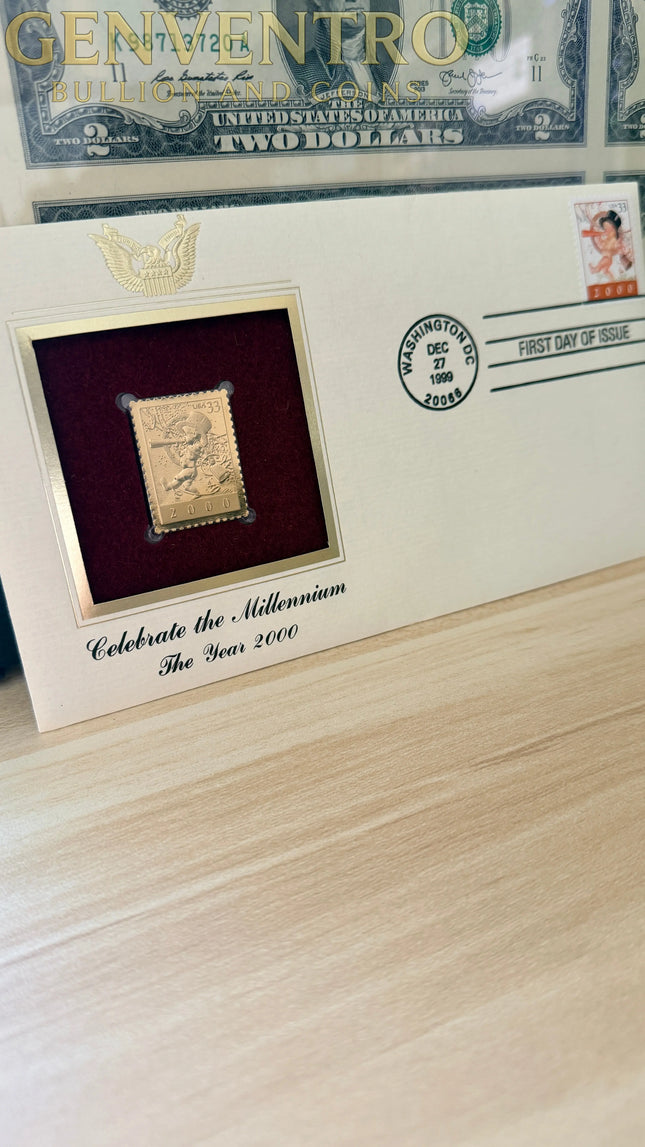 1999 Millennium Gold Stamp - Sealed Original Letter with Stamp Genventro