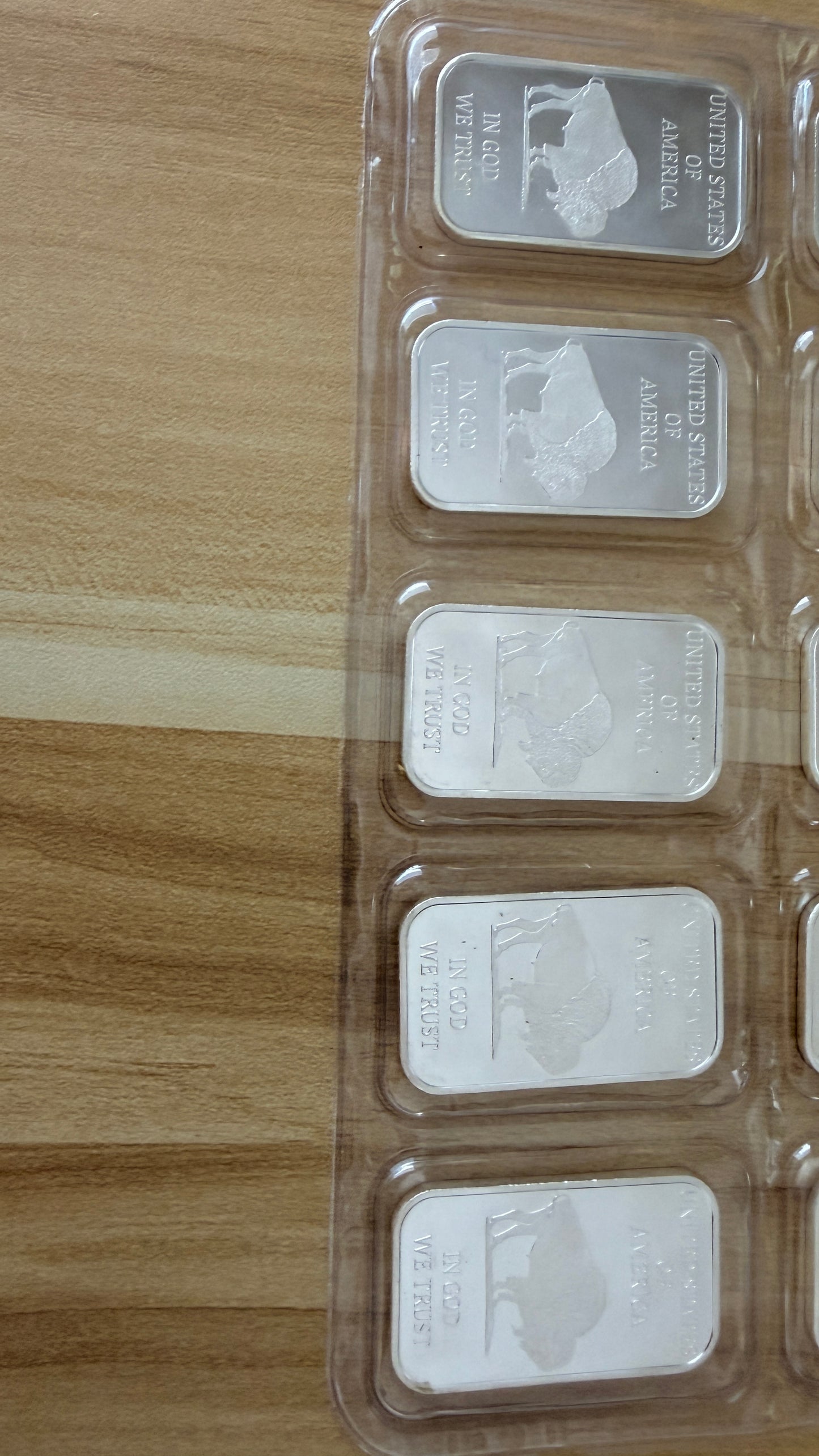 1 Troy oz Buffalo .999 Fine Silver Bar Sealed  (Lot of 5 Bars)