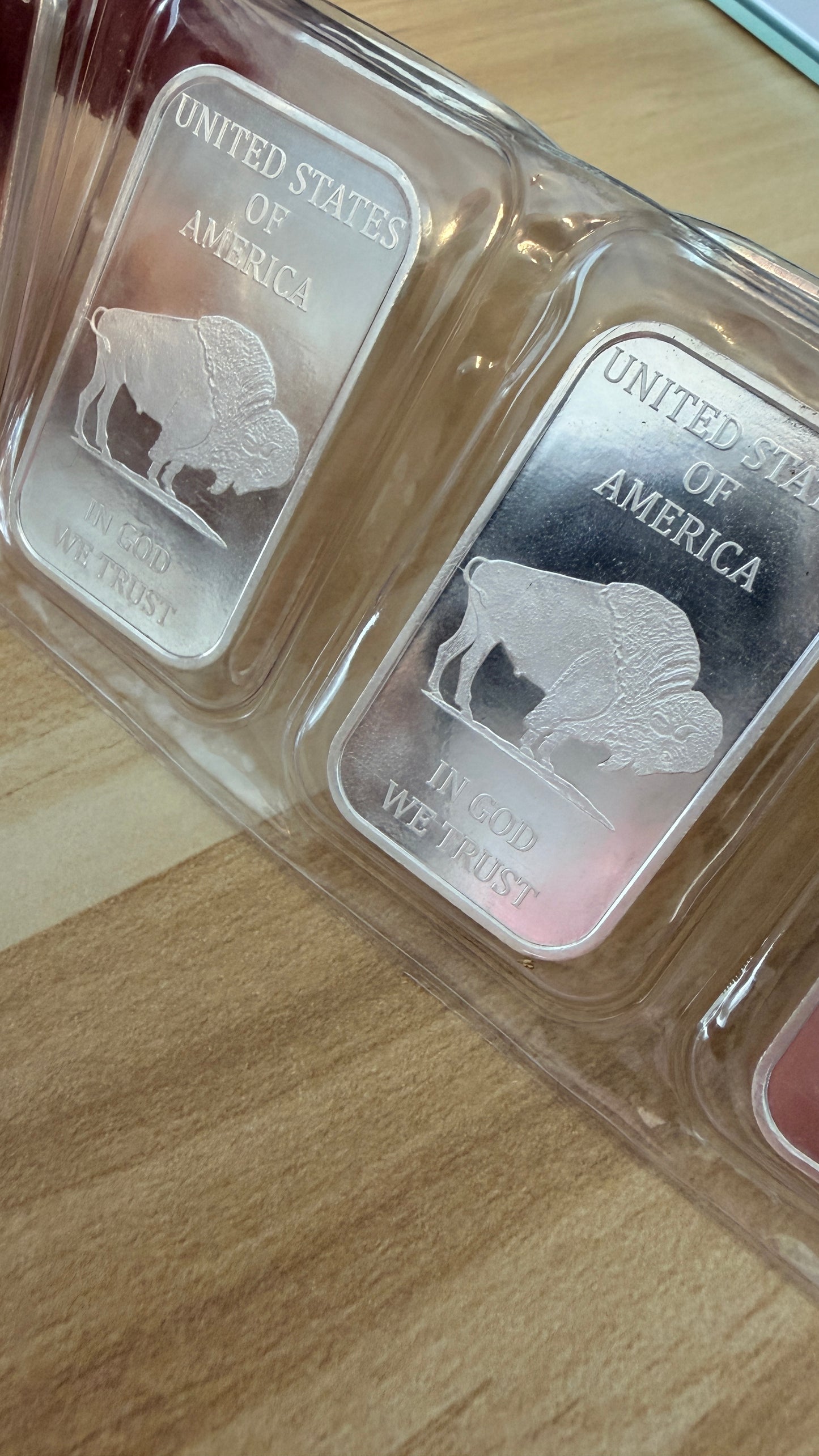 1 Troy oz Buffalo .999 Fine Silver Bar Sealed  (Lot of 5 Bars)