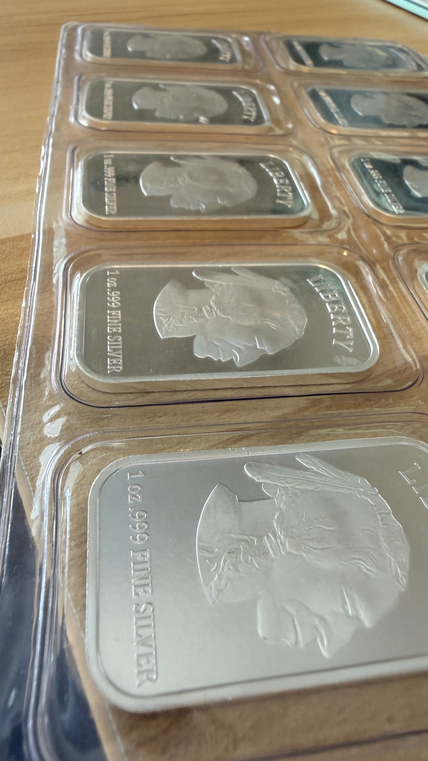 1 Troy oz Buffalo .999 Fine Silver Bar Sealed  (Lot of 5 Bars)