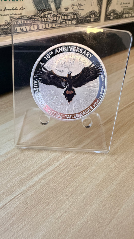 2024 AUSTRALIAN WEDGE-TAILED EAGLE 1oz 9999 SILVER 10TH ANNIVERSARY