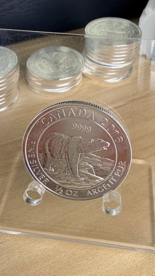2018 Canadian Polar Bear 1/2 oz Silver Coin 9999 Fine Silver Round BU