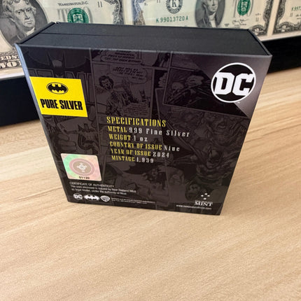 1996 Batman Logo 1 oz Fine Silver Bar w/Box New Zealand Mint Genventro