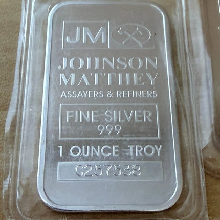1oz Ag999 Fine Silver Bar Johnson Matthey Genventro