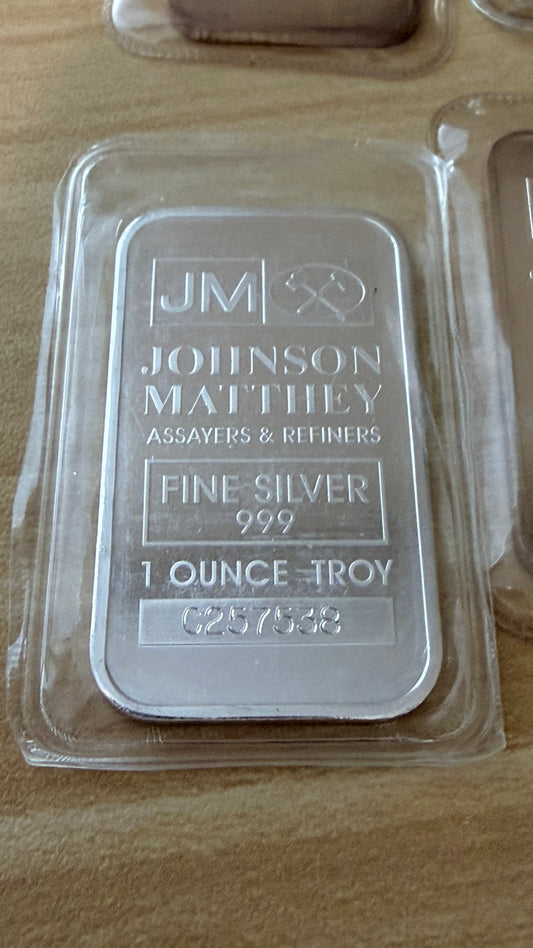 1oz Ag999 Fine Silver Bar Johnson Matthey