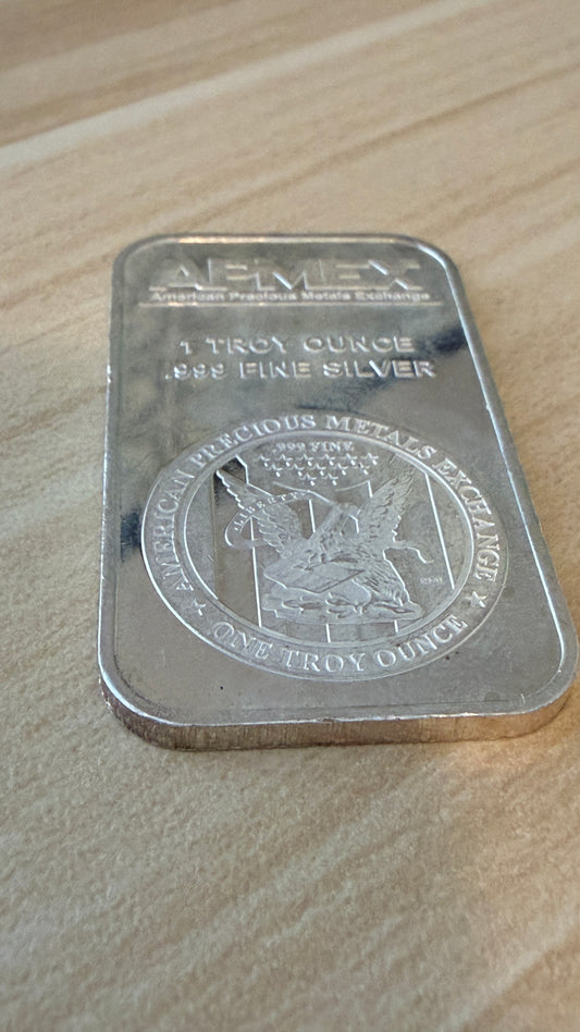 1oz Ag999 Fine Silver Bar Apmex