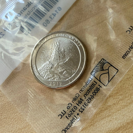 2012-P Hawaii Volcanoes NP 25 C Uncirculated-60 - Sharp Detail Genventro