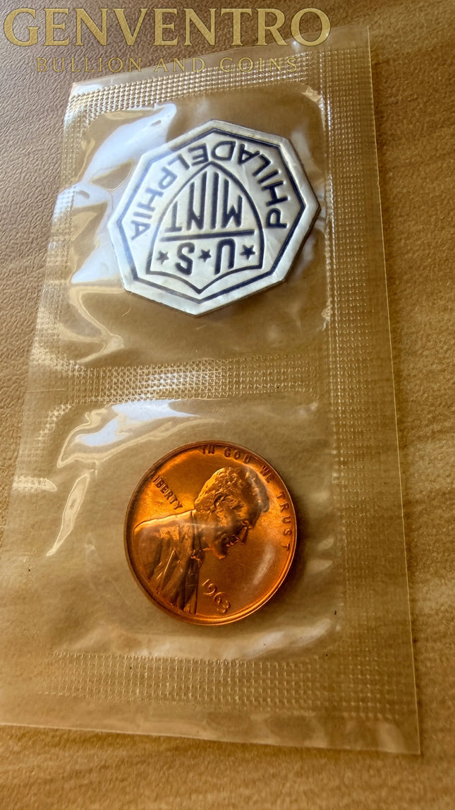 1963 Lincoln Cent Uncirculated No Mint Mark Genventro