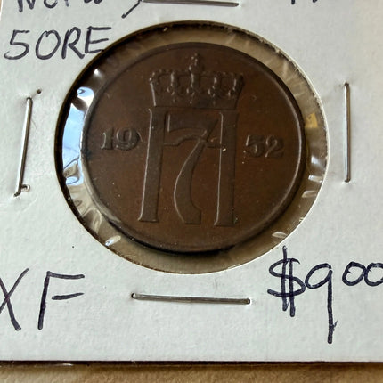 1952 Norway 5 ORE XF Genventro