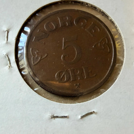 1952 Norway 5 ORE XF Genventro