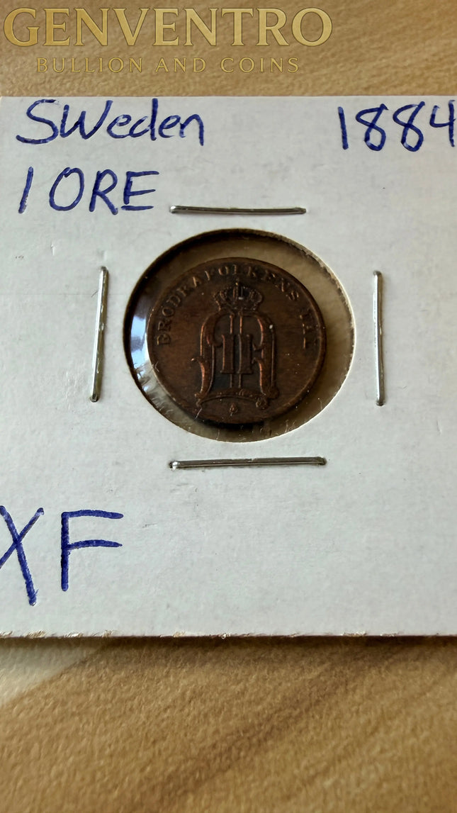 1884 Sweden 10 ORE XF Genventro