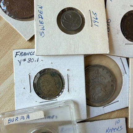 Unsorted Bulk Lot Rare Foreign Coins Genventro