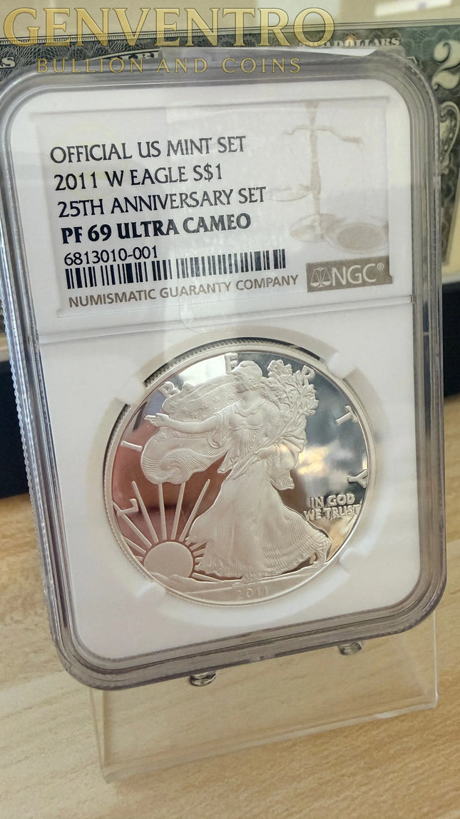 2011-W Silver Eagle NGC PF 69 UC 25th Anniversary Genventro