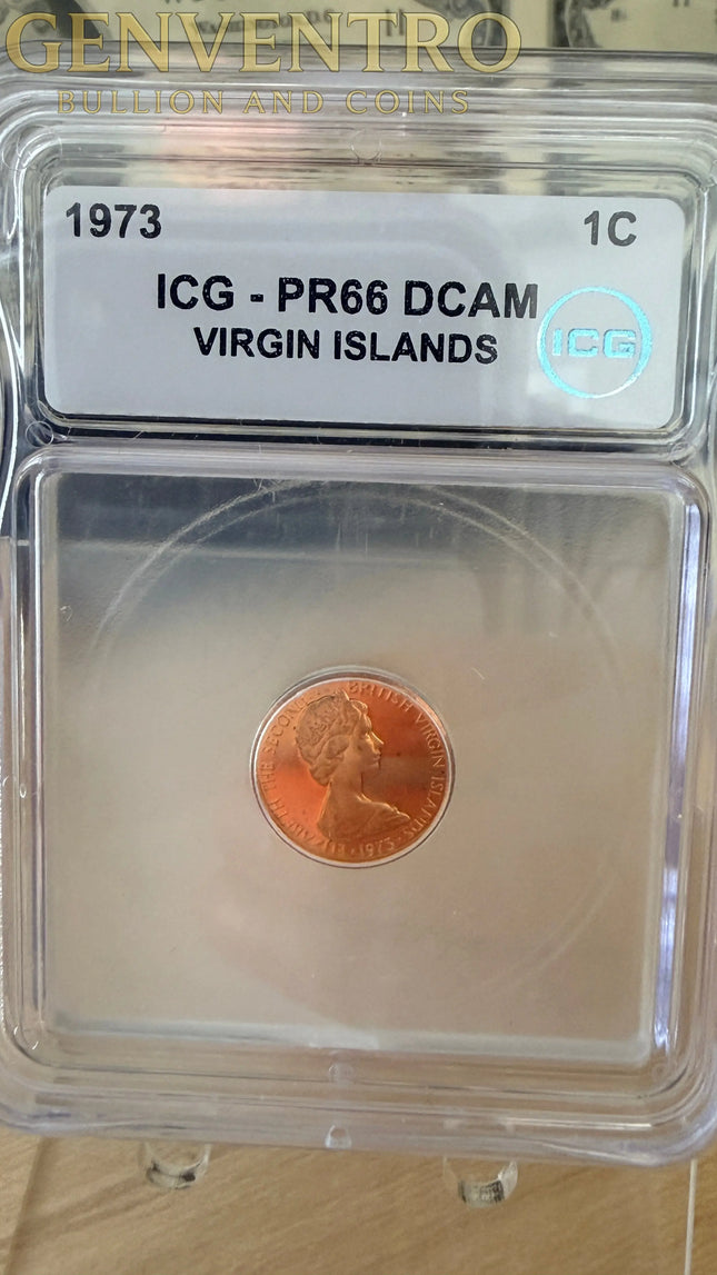 1973 Virgin Islands 1 Cent ICG PR66 Genventro