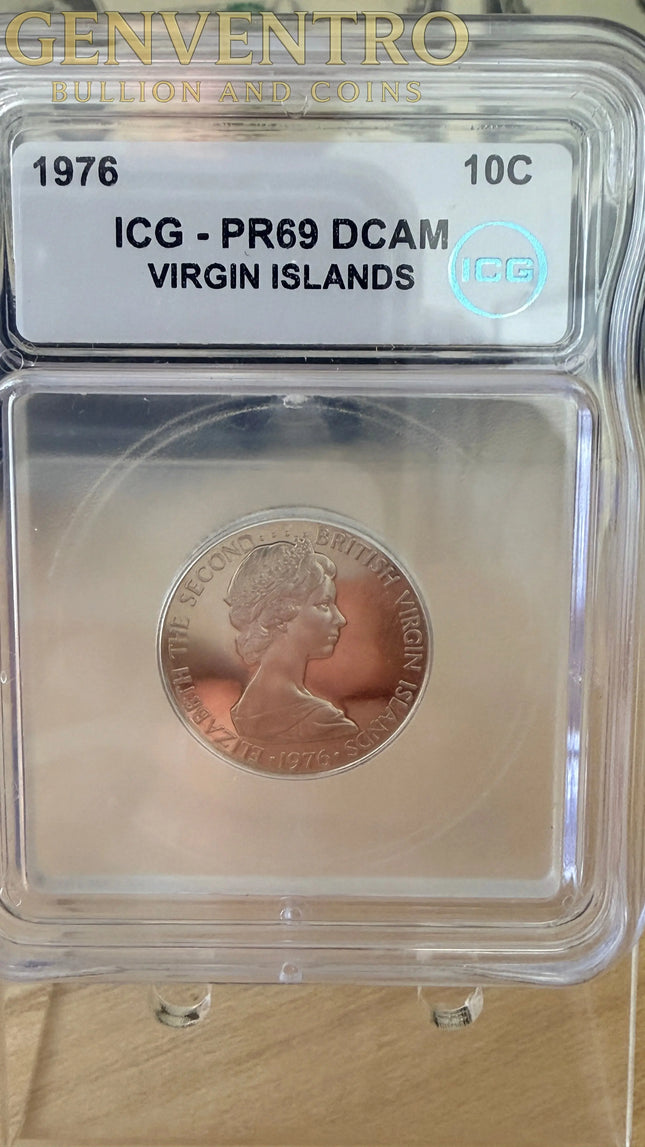 1976 Virgin Islands 10 Cents ICG PR69 DCAM Genventro