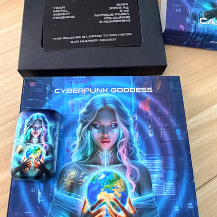 2024 Cyberpunk Goddess Cassandra 2 oz Silver Premium Bar New In Box w/ COA Genventro
