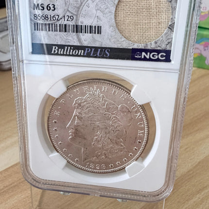 1896 Morgan Dollar Original Bag Fragment MS63 Genventro