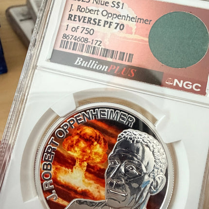 2025 Oppenheimer 1 oz Silver Reverse PF70 Bag Fragment Mintage 1 of 750 Genventro